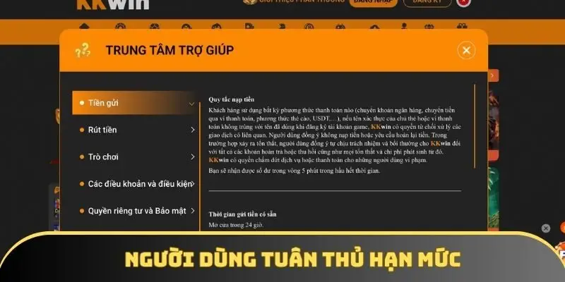 Người dùng tuân thủ hạn mức